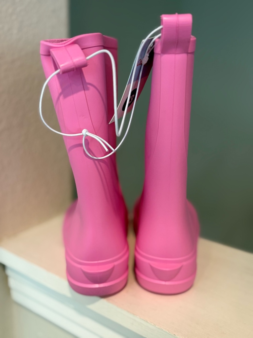Cat and Jacks Andy Kids Pink Rubber Rain Snow Mud Boots Toddler Size 13 - Picture 6 of 6